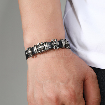 Alloy Skull Rivets Bracelet LS-BJEW-C037-04A-1