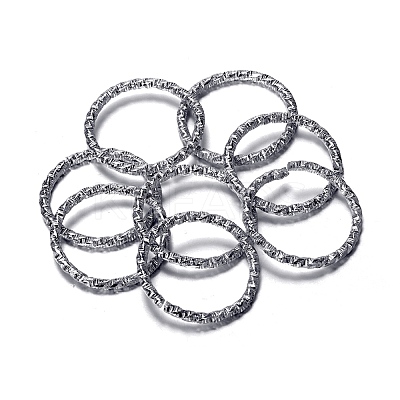 304 Stainless Steel Twisted Open Jump Rings STAS-WH0021-13P-1