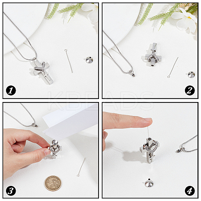 Stainless Steel Urn Ashes Necklace NJEW-CN0001-06P-1