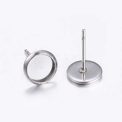 Tarnish Resistant 304 Stainless Steel Stud Earring Settings LS-A-STAS-K131-A-01P-1