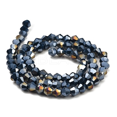 Opaque Solid Color Electroplate Glass Beads Strands GLAA-F029-P4mm-A09-1