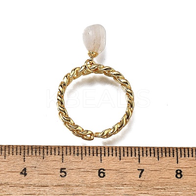 Brass Curb Chain Cuff Rings for Women RJEW-Z085-04G-1