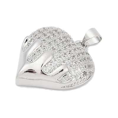 Brass Micro Pave Cubic Zirconia Pendants KK-A241-14A-P-1