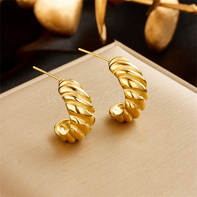 Minimalist Twisted Metal Stainless Steel Earrings for Women ST8265068-1