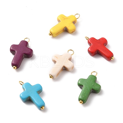 Synthetic Howlite Pendants PALLOY-JF00558-01-1
