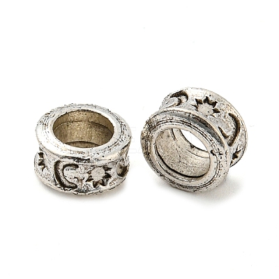 Rack Plating Tibetan Style Alloy Spacer Beads TIBE-WH0007-01AS-1
