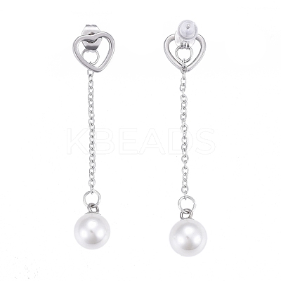 304 Stainless Steel Chain Tassel Earrings EJEW-I248-17-1
