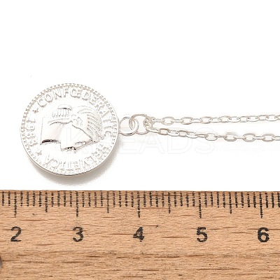 304 Stainless Steel Flat Round Cameo Pendant Cable Chain Necklaces for Women LS-STAS-Z108-02S-02-1
