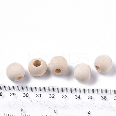 Unfinished Natural Wood European Beads X-WOOD-Q041-04D-1