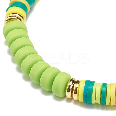 7Pcs 7 Color Handmade Polymer Clay Disc Surfer Stretch Bracelets Set BJEW-JB08798-1