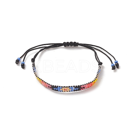 Handmade Japanese Seed Evil Eye Braided Bead Bracelets BJEW-MZ00018-01-1