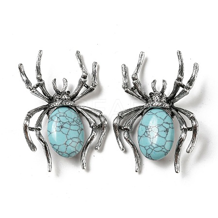 Dual-use Items Alloy Pave Jet Rhinestone Spider Brooch JEWB-C026-07D-AS-1
