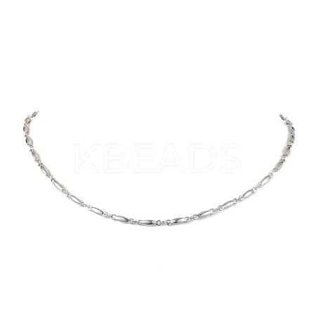 Non-Tarnish 304 Stainless Steel Bar Link Chain Necklaces NJEW-JN04927-02-1