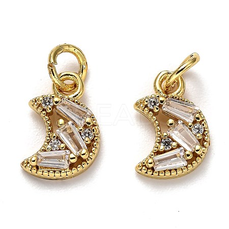 Brass Micro Pave Cubic Zirconia Charms ZIRC-H119-07G-1