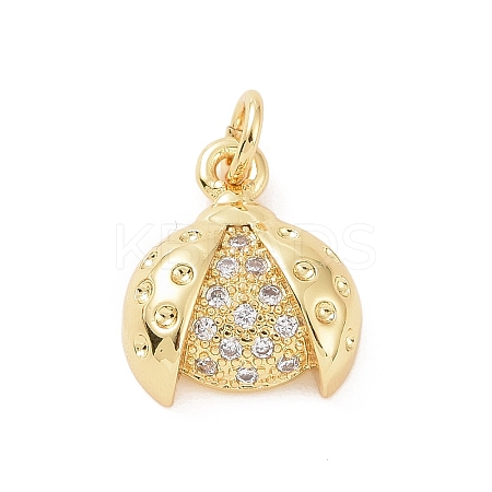 Brass Micro Pave Cubic Zirconia Charms X-KK-C012-44G-1