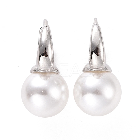 Plastic Pearl Hoop Earrings EJEW-A072-15P-1