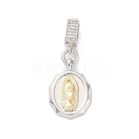 Brass Micro Pave Cubic Zirconia Pendants KK-S510-45GP-03-1