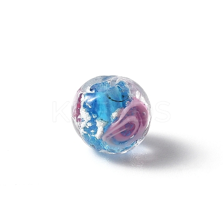 Handmade Silver Foil Glass Lampwork Beads LS-GLAA-WH0036-03B-1