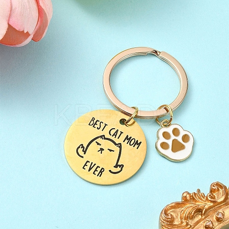 Alloy Enamel & 201 Stainless Steel Keychain KEYC-YW00101-02-1