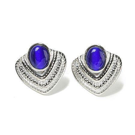 Cat Eye Stud Earrings EJEW-G400-60P-01-1