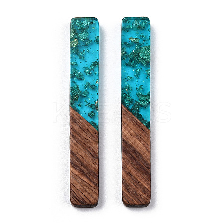 Transparent Resin & Walnut Wood Big Pendants RESI-TAC0017-03C-1