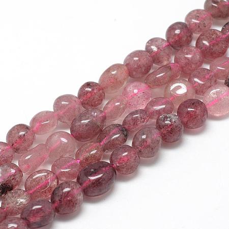 Natural Strawberry Quartz Beads Strands G-R445-8x10-17-1