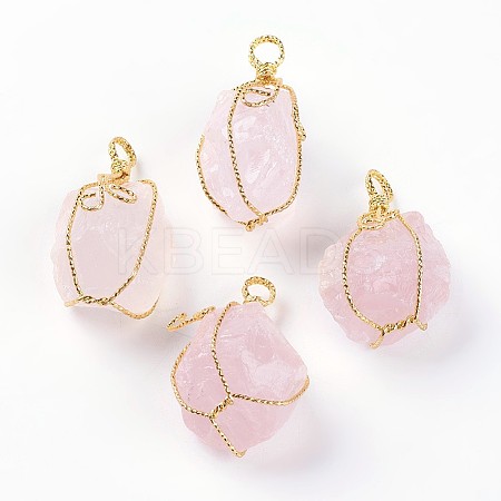 Natural Rose Quartz Big Pendants LS-G-A172-15E-1