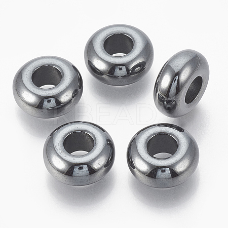 Synthetic Non-magnetic Hematite European Beads G-T094-11J-1