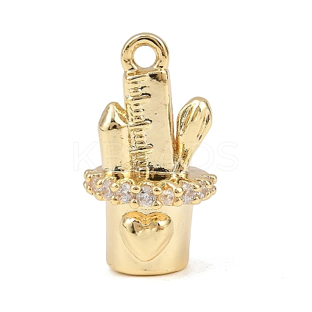 Brass Micro Pave Clear Cubic Zirconia Pendants LS-KK-G545-17G-1