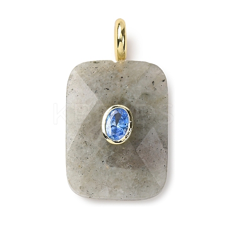 Natural Labradorite Faceted Pendants G-B186-01G-01-1