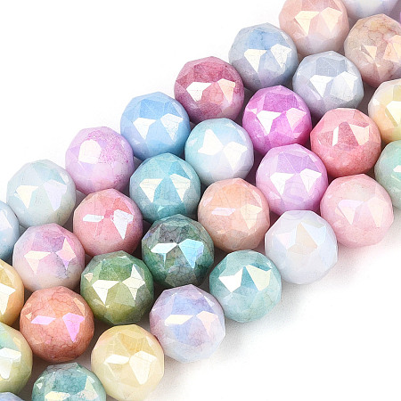 Anti-Tarnish Electroplate Glass Beads Strands X-GLAA-N010-10mm-02-1