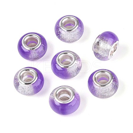 Transparent Resin Rondelle European Beads RESI-N044-02H-1