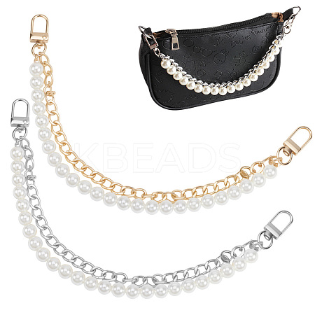 4Pcs 2 Colors ABS Imitation Pearl Beads Mobile Straps AJEW-BBC0002-45-1