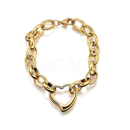 304 Stainless Steel Charm Bracelets LS-BJEW-Q050-02G-1