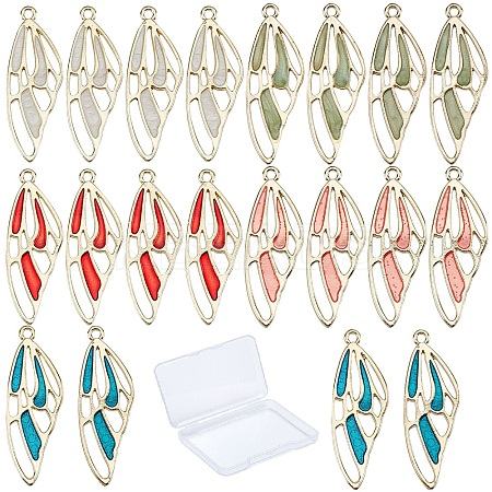 20Pcs 5 Colors Zinc Alloy Enamel Pendants ENAM-SC0002-62-1