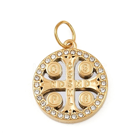304 Stainless Steel Rhinestone Pendants STAS-K307-11A-G-1