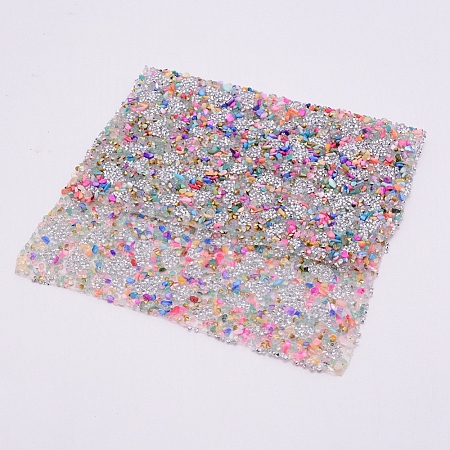 Glitter Resin Hotfix Rhinestone(Hot Melt Adhesive On The Back) AJEW-WH0120-60B-1