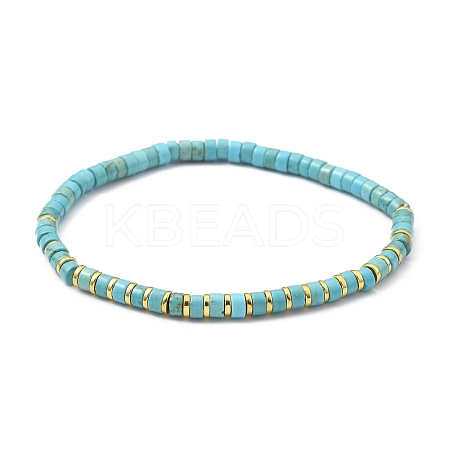Natural Howlite Stretch Beaded Bracelets BJEW-JB05496-04-1