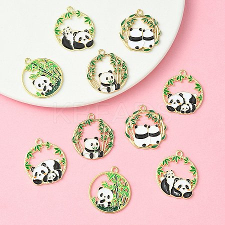 10Pcs 5 Style Alloy Enamel Pendants ENAM-YW0003-75-1