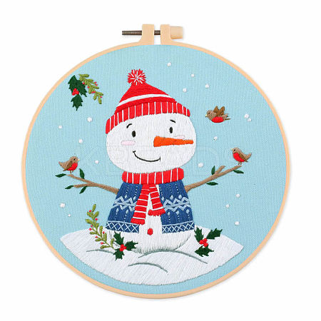 DIY Christmas Theme Embroidery Kits XMAS-PW0001-175D-1