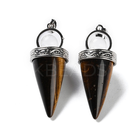 Natural Tiger Eye Pendants G-F777-06P-09-1