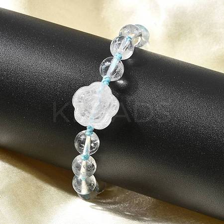 Adjustable Natural Quartz Crystal Braided Bead Bracelets BJEW-L713-A01-1