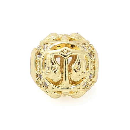 Brass Micro Pave Cubic Zirconia Beads KK-Z095-04G-07-1