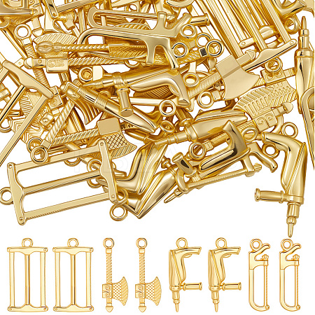 60Pcs 4 Style Alloy Charms FIND-BBC0004-25-1