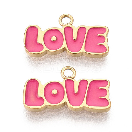 304 Stainless Steel Enamel Pendants X1-STAS-T068-02B-1