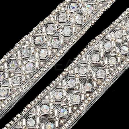 Polyester Flower Lace Trims OCOR-A007-30-1
