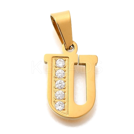 Ion Plating(IP) 304 Stainless Steel Rhinestone Pendants STAS-U035-01G-U-1