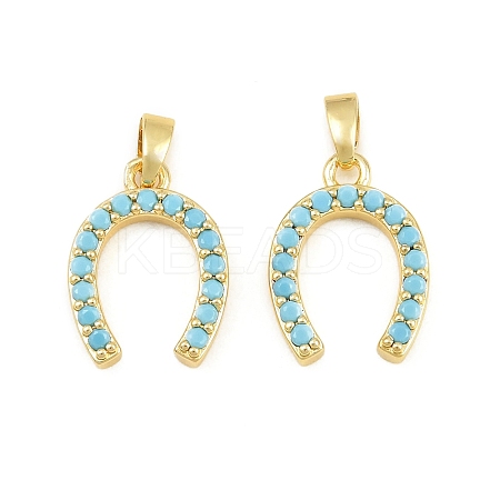 Brass Micro Pave Light Sky Blue Cubic Zirconia Pendants X-CU-CBABDE1-08G-1