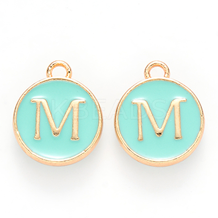 Golden Plated Alloy Enamel Charms ENAM-S118-05M-1