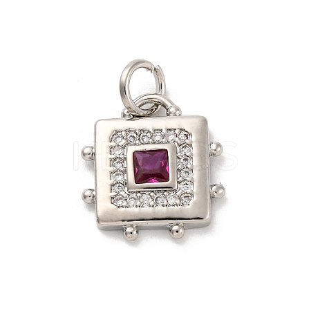 Brass Micro Pave Cubic Zirconia Pendants KK-U033-02P-02-1